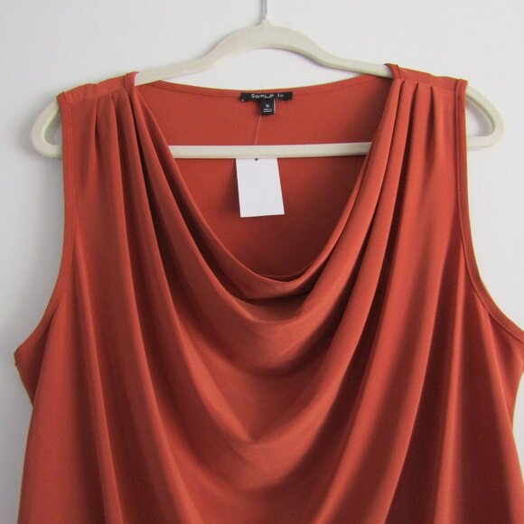 Sami & Jo Women's Cowl Neck Tank Top Set of 2 Green Orange 1X Business Casual - Picture 3 of 16